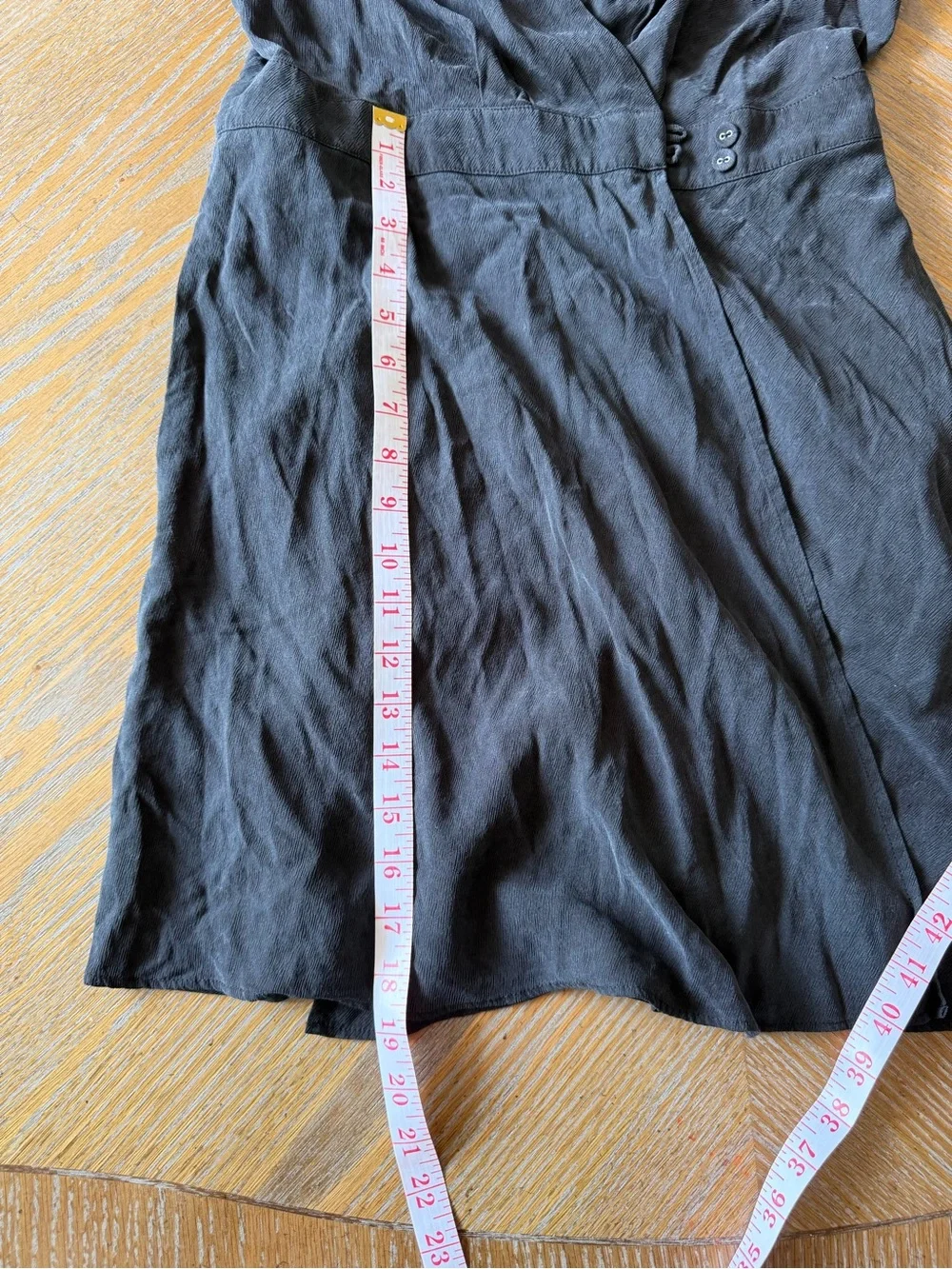 Madewell Pleated Waist True Wrap Mini Dress Black Size 4 Tencel